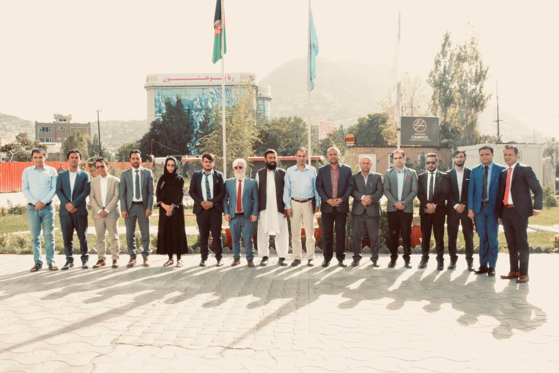 A group photo of AELSO team with Rana University Scholars and team.