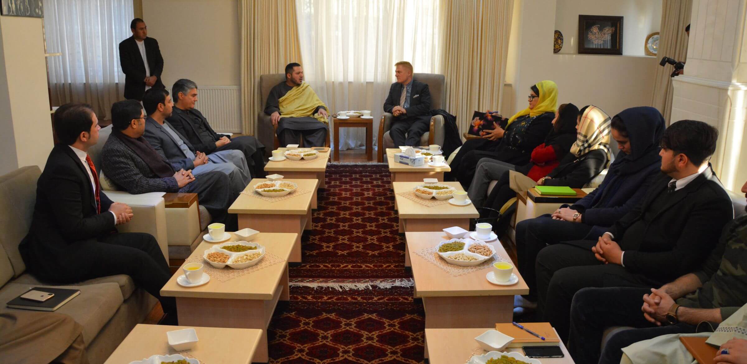 Dr. Tom G. Palmer during a meeting with H.E Sayed Khalilullah Anwari and a few members of Afghanistan Parliament