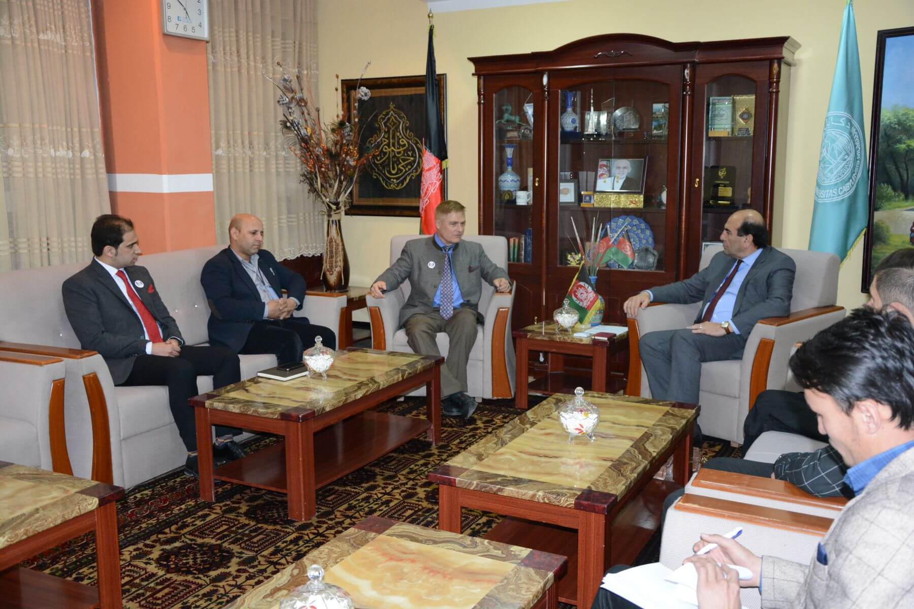 Dr. Tom G. Palmer during a meeting with H.E Hamidullah Farooqi
