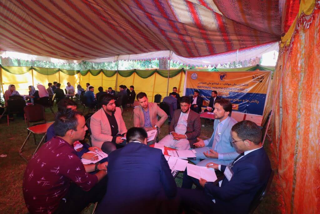 Picture showing the participants of the National Youth Conference during their group working session