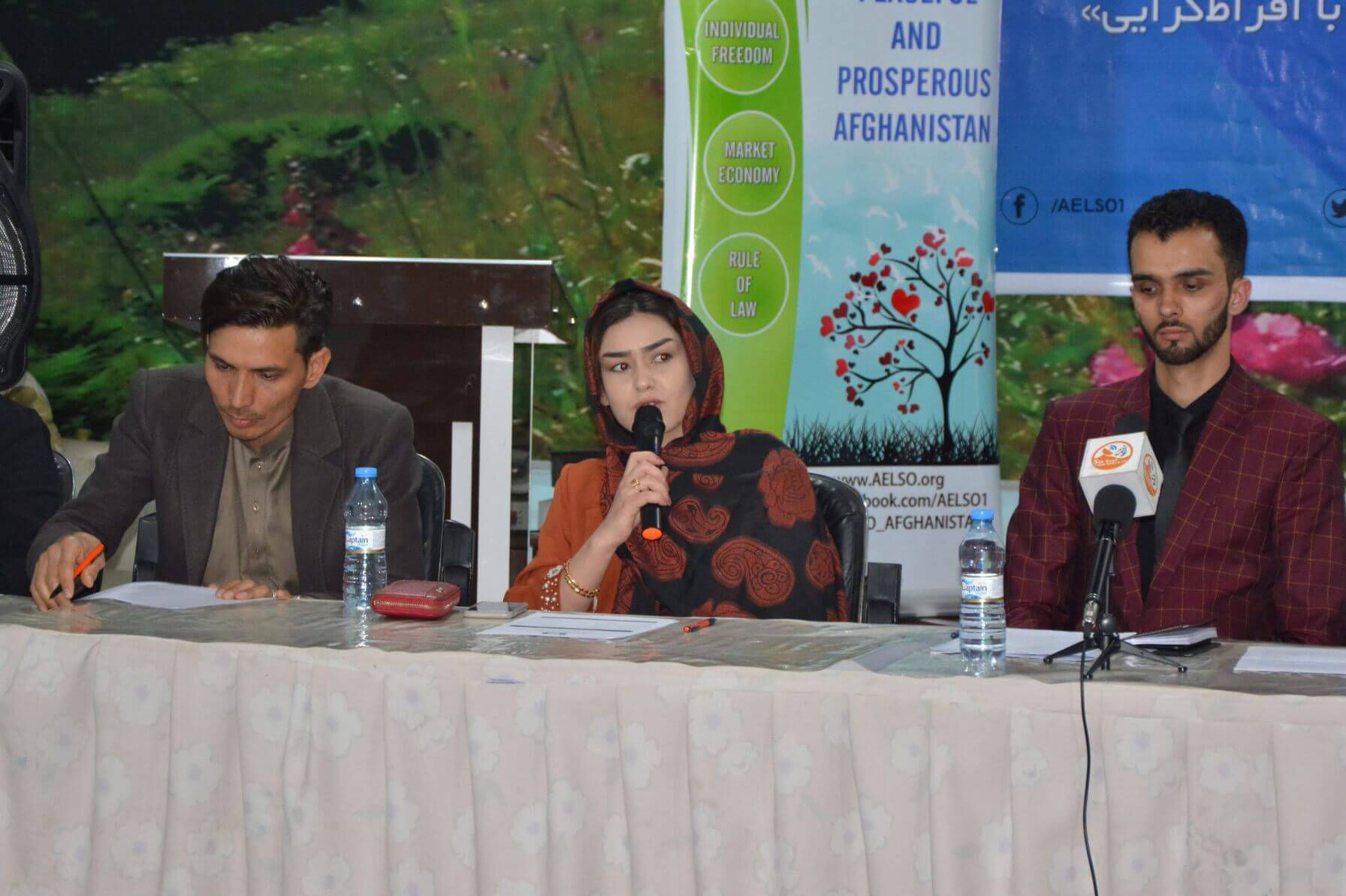 Raihanah Sadat, a member of the Balkh Provincial Council while addressing the participants...